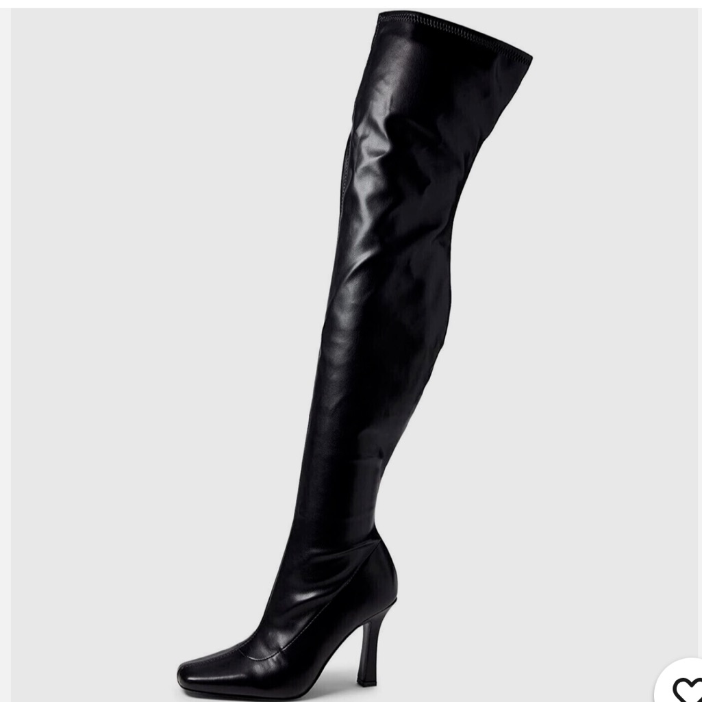 Steve Madden Womens Prowl Black Square Toe Over The Knee Boots Sz 6.5